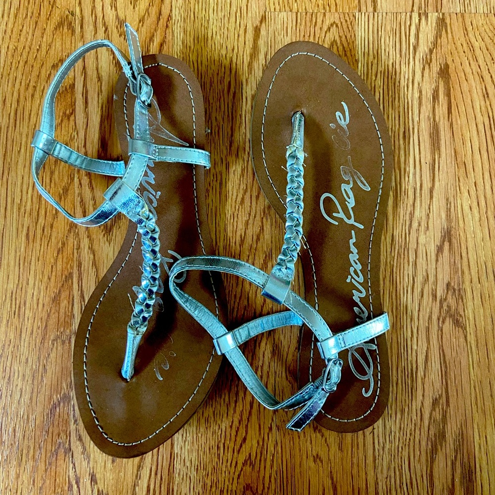 Silver flip-flops